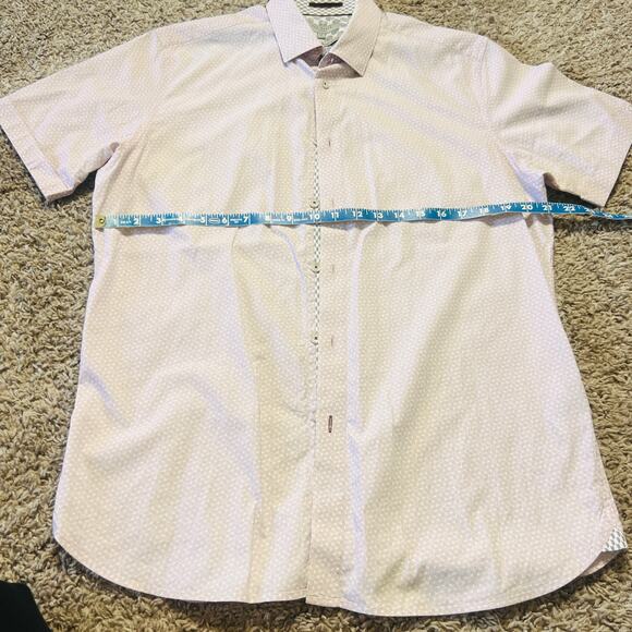 Ted Baker London Shirt Mens 4 Pink 100% Cotton Classic Button Up - Picture 2 of 4